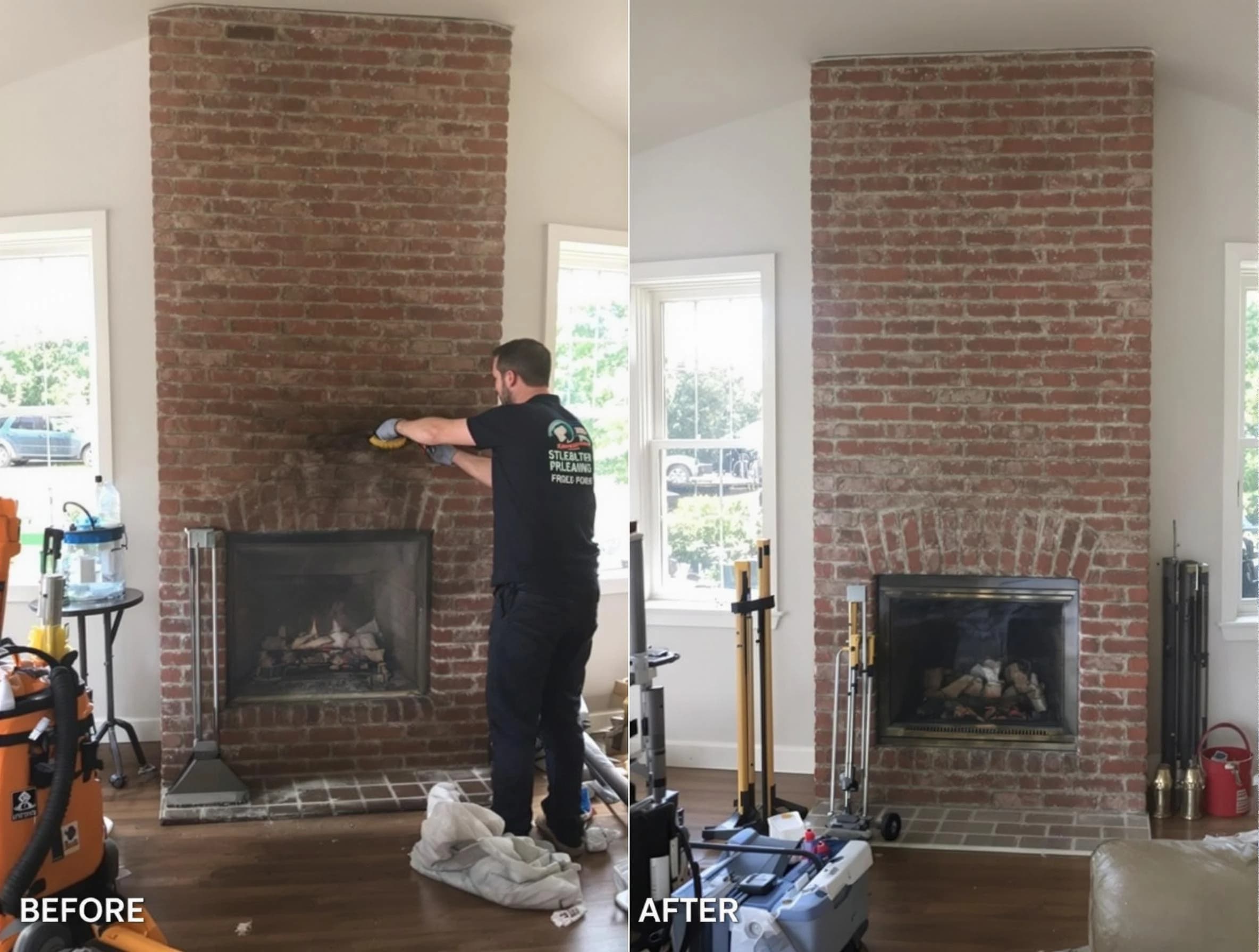 Finished chimney sweeping service by Irondale Chimney Sweep in Irondale, GA
