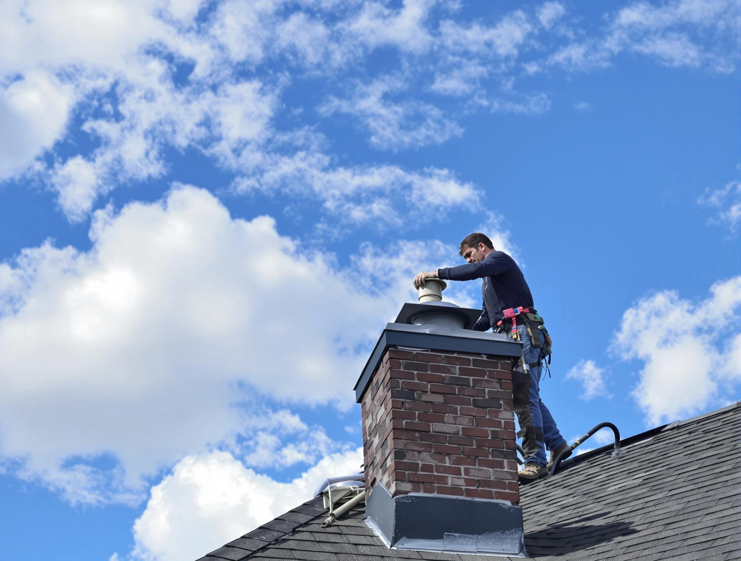 Irondale Chimney Sweep installing a sturdy chimney cap in Irondale, GA