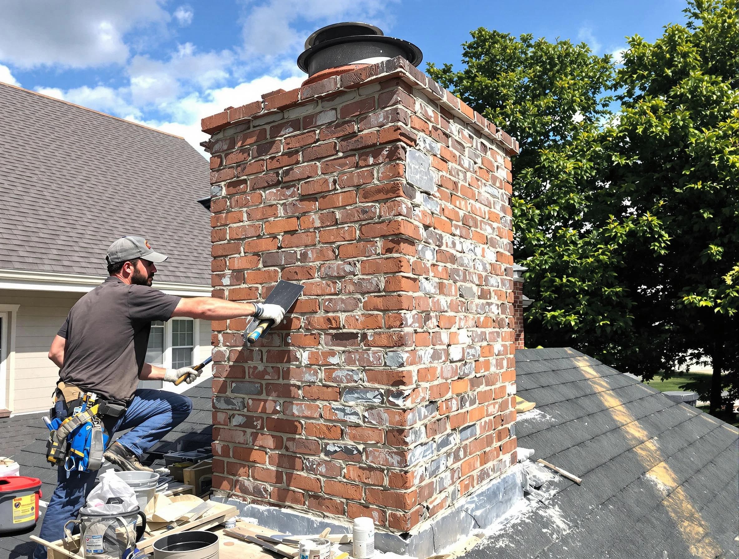 Completed chimney rebuild by Irondale Chimney Sweep in Irondale, GA