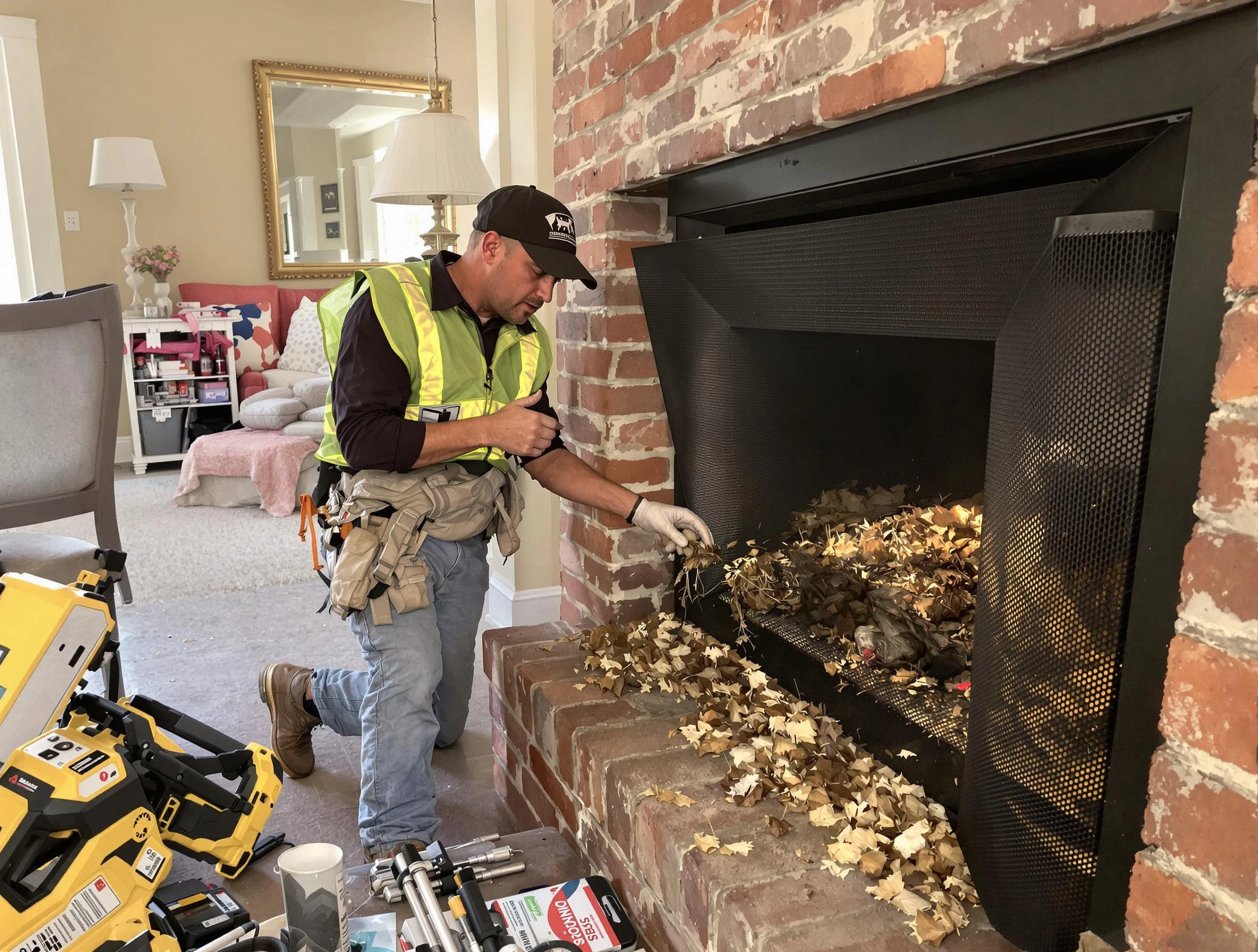 Safe screening installation by Irondale Chimney Sweep in Irondale, GA