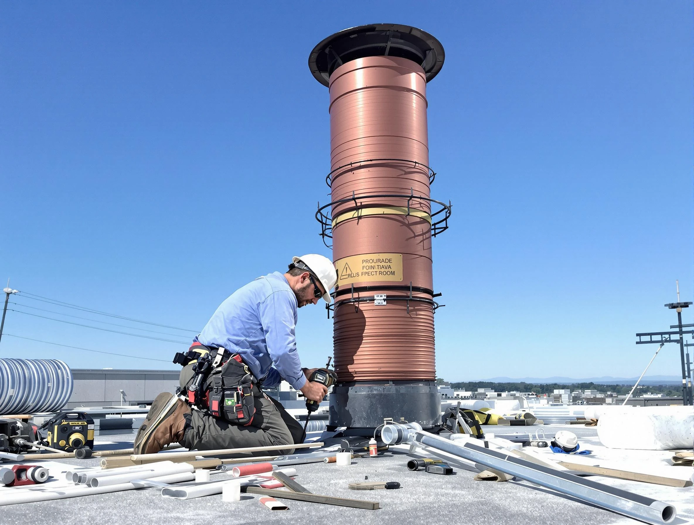 Installed chimney liner by Irondale Chimney Sweep in Irondale, GA