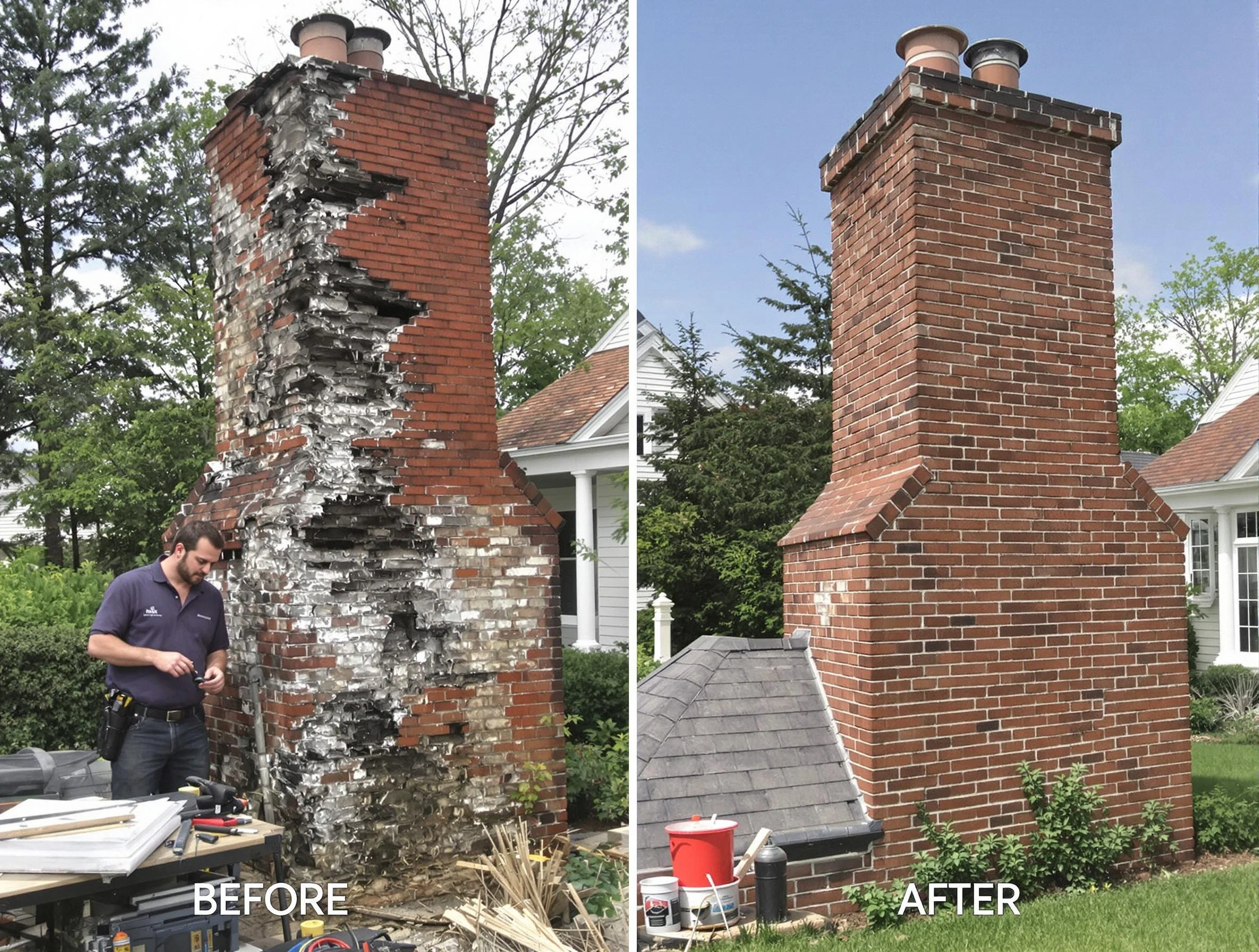 Irondale Chimney Sweep performing a full chimney restoration in Irondale, GA