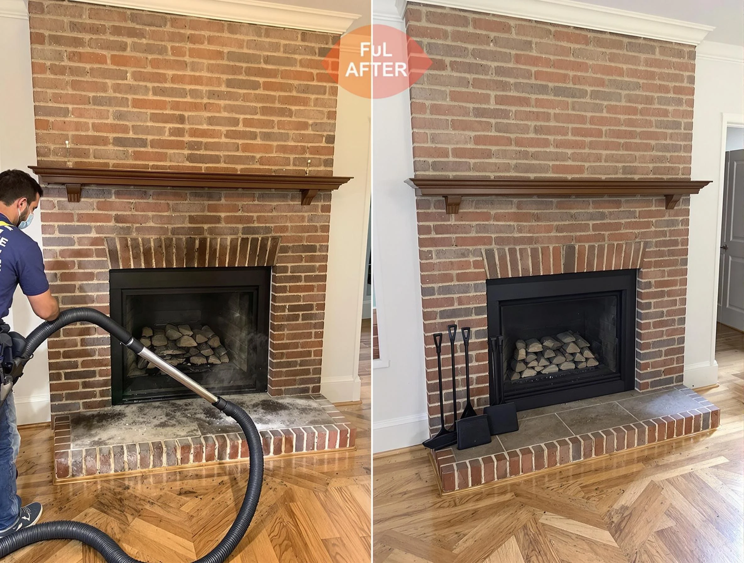 Irondale Chimney Sweep carefully sanitizing a fireplace in Irondale, GA