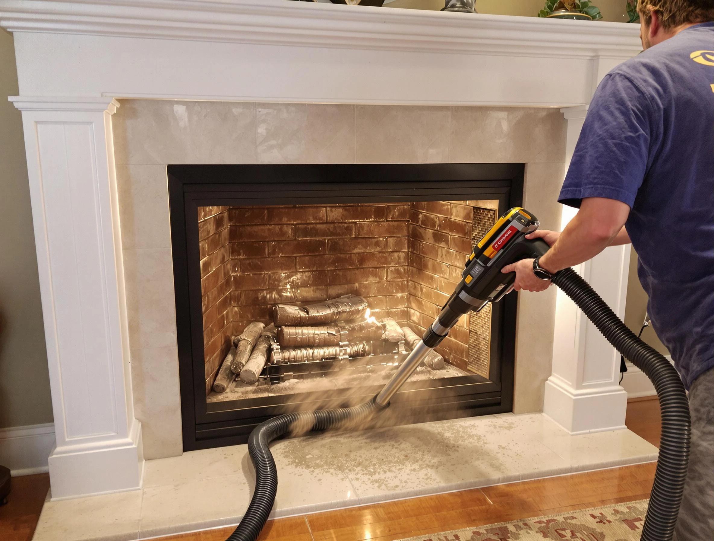 Fireplace cleaning performed by Irondale Chimney Sweep in Irondale, GA
