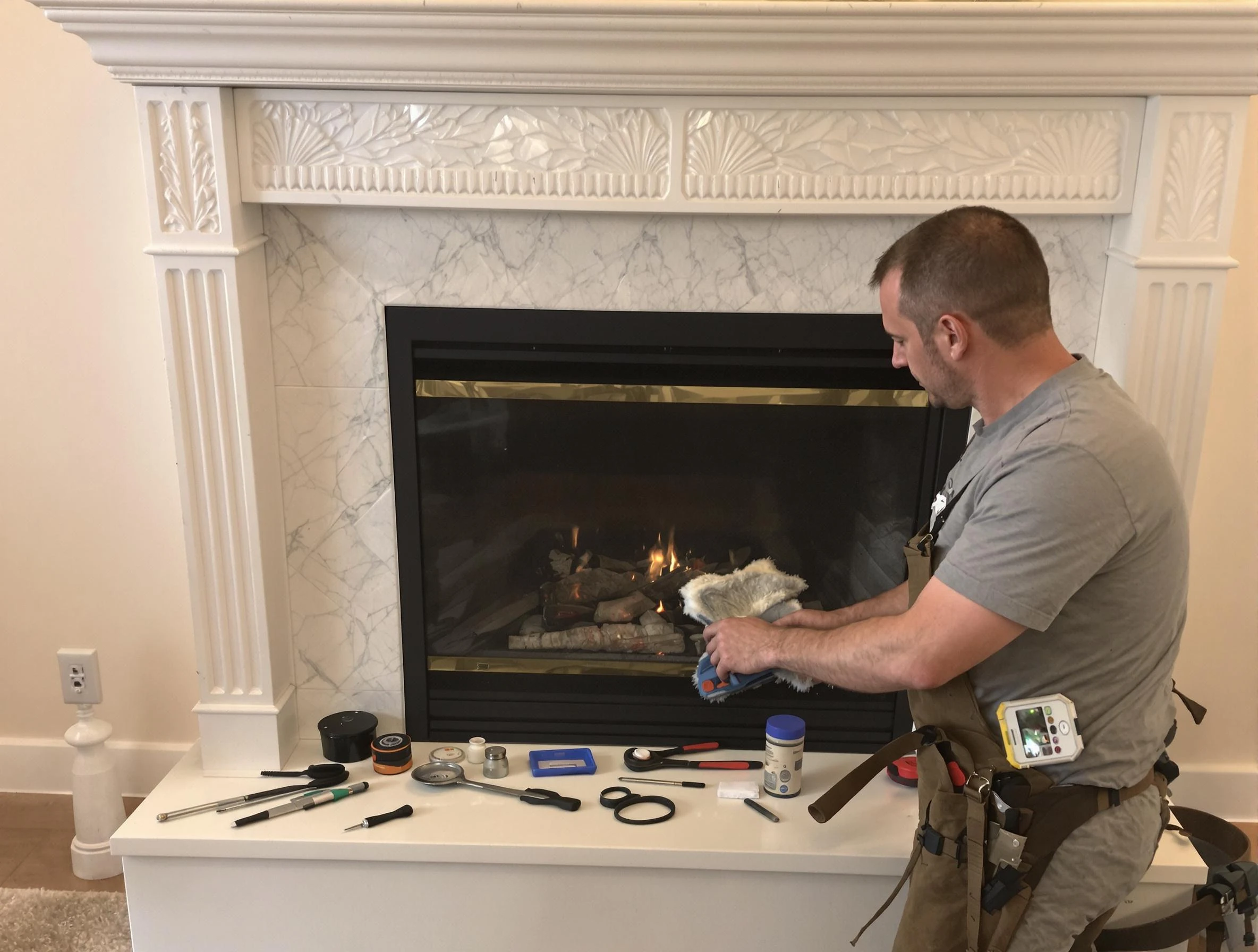 Irondale Chimney Sweep performing fireplace maintenance in Irondale, GA